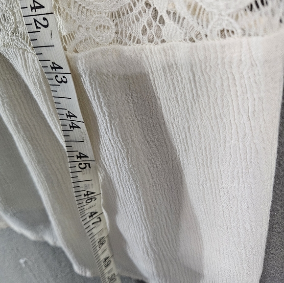 Flying Tomato Women Small Cream Maxi Dress Boho Lace Vneck Sleeveless Embroidery - Picture 7 of 9